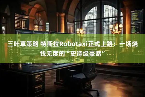 三叶草策略 特斯拉Robotaxi正式上路：一场烧钱无度的“史诗级豪赌”